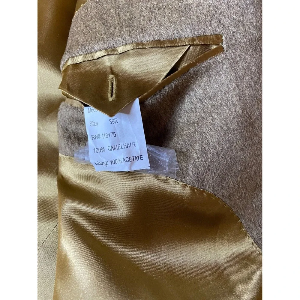 Marco Carelli Men's 100% Camel Hair Sports Jacket Blazer 39 Regular Tan Brown